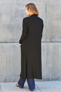 Thumbnail for Sustainable Full Size Open Front Long Sleeve Cover Up - Opulence & Essence