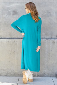 Thumbnail for Sustainable Full Size Open Front Long Sleeve Cover Up - Opulence & Essence