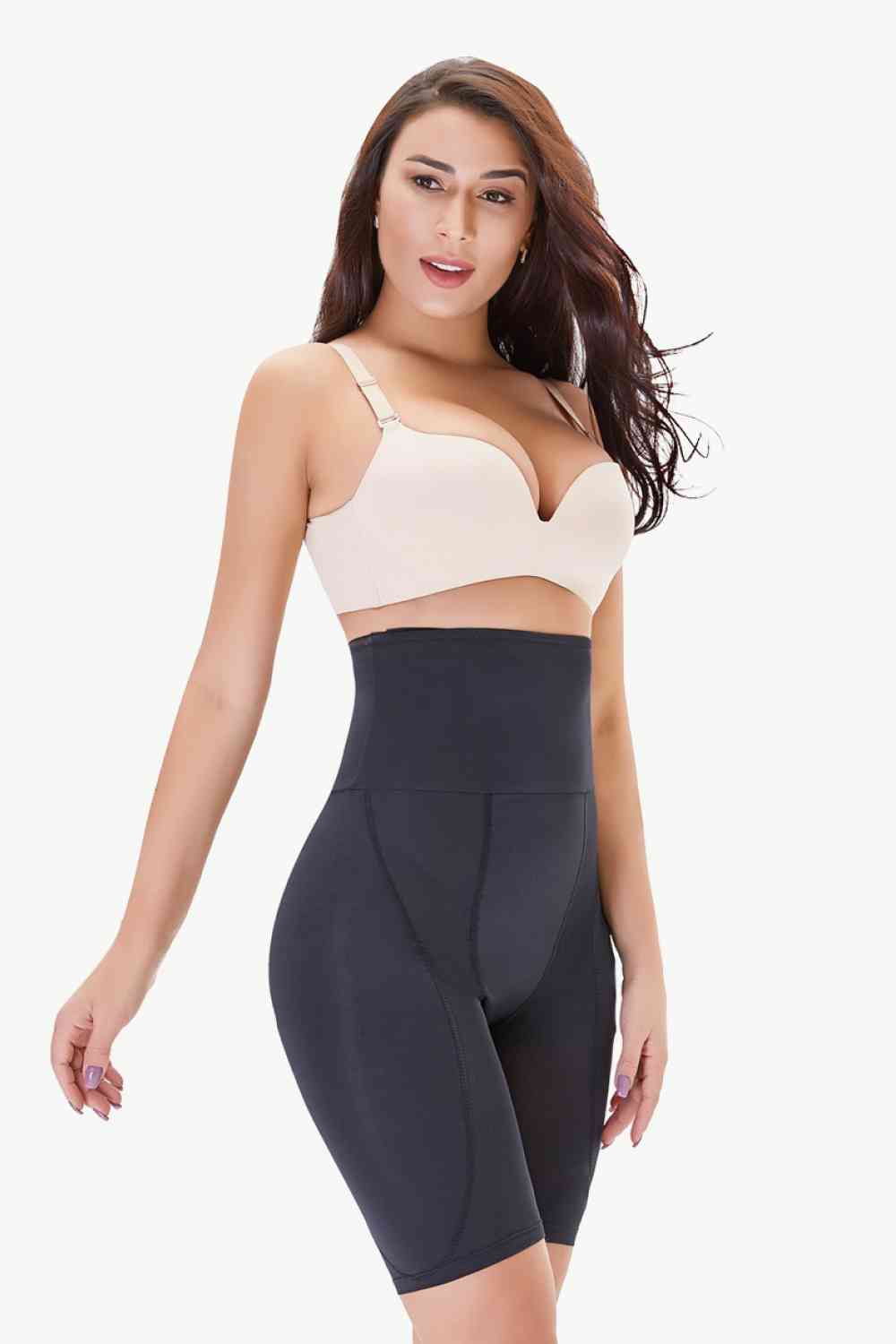 Full Size High Waisted Pull-On Shaping Shorts - Opulence & Essence