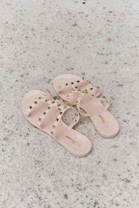 Thumbnail for Forever Link Studded Cage Strap Slide Jelly Sandal - Opulence & Essence