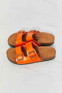 Thumbnail for MMShoes Feeling Alive Double Banded Slide Sandals in Orange - Opulence & Essence