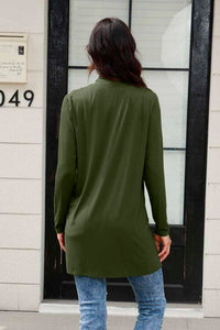 Thumbnail for Sustainable Full Size Open Front Long Sleeve Cardigan with Pockets - Opulence & Essence