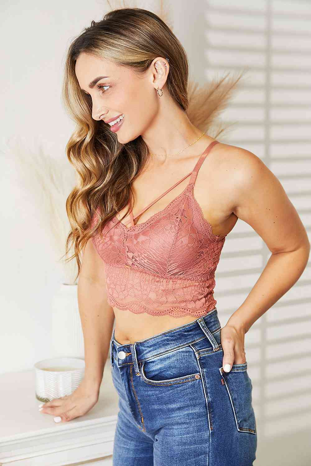 JadyK Luna Crisscross Front Lace Bralette - Opulence & Essence