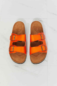 Thumbnail for MMShoes Feeling Alive Double Banded Slide Sandals in Orange - Opulence & Essence