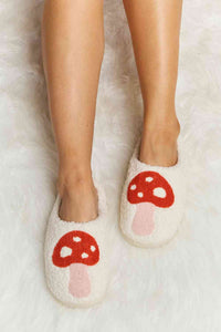 Thumbnail for Melody Mushroom Print Plush Slide Slippers - Opulence & Essence