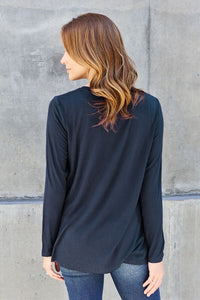 Thumbnail for Sustainable Full Size V-Neck Long Sleeve Top - Opulence & Essence