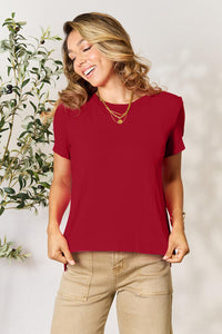 Thumbnail for Sustainable Full Size Round Neck Short Sleeve T-Shirt - Opulence & Essence
