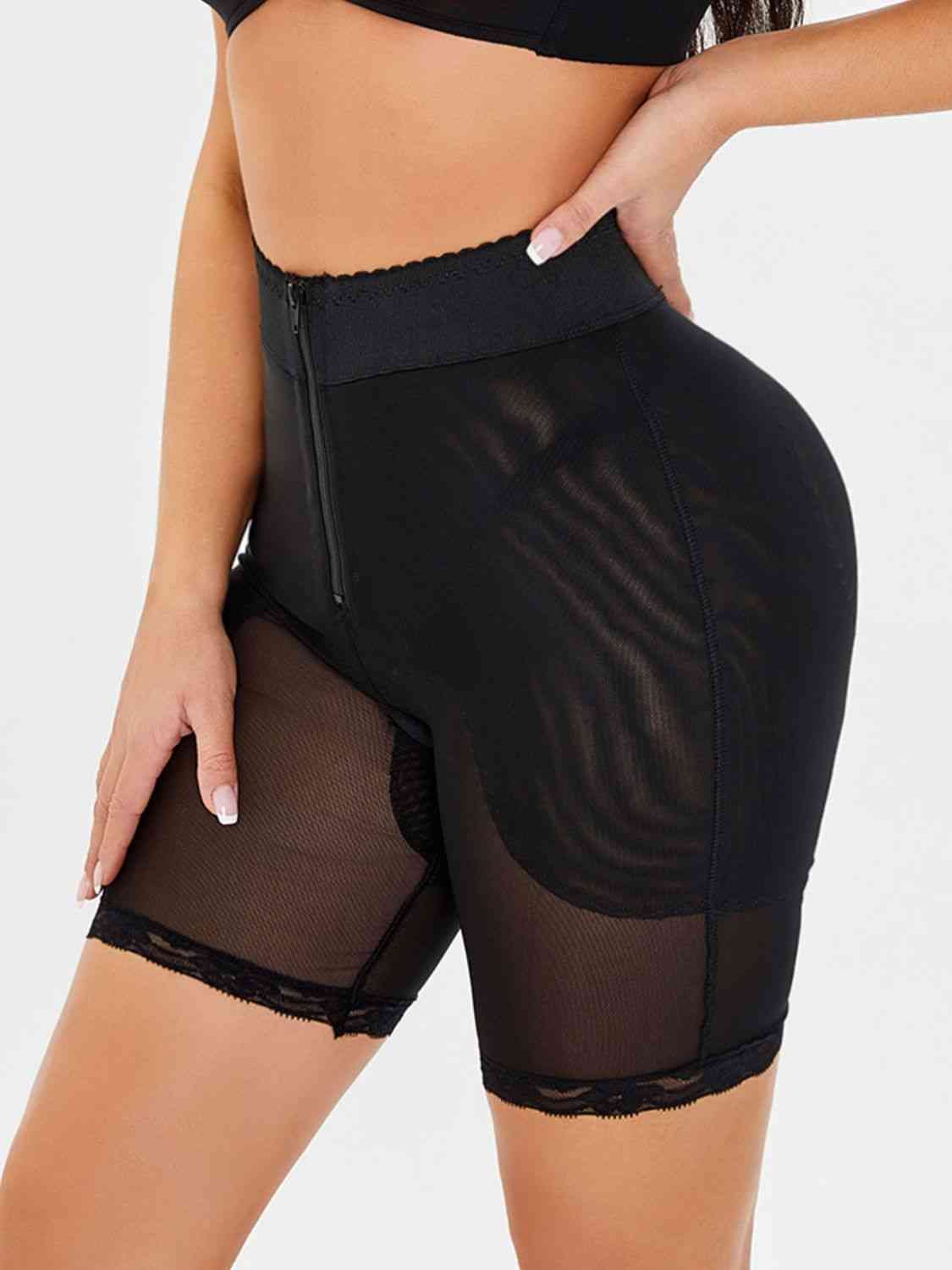 Full Size High-Waisted Lace Trim Shaping Shorts - Opulence & Essence