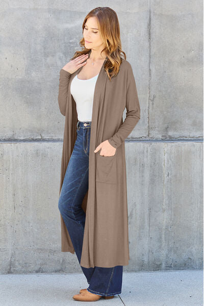 Sustainable Full Size Open Front Long Sleeve Cover Up - Opulence & Essence