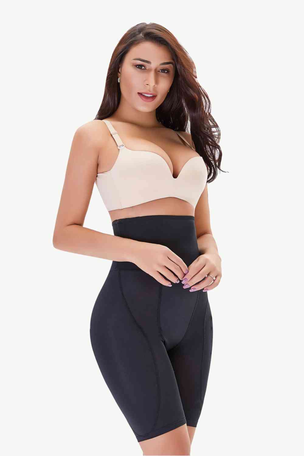 Full Size High Waisted Pull-On Shaping Shorts - Opulence & Essence