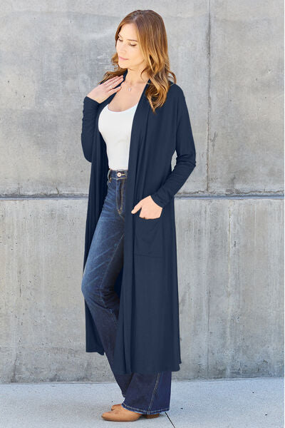 Sustainable Full Size Open Front Long Sleeve Cover Up - Opulence & Essence