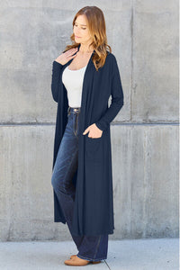 Thumbnail for Sustainable Full Size Open Front Long Sleeve Cover Up - Opulence & Essence