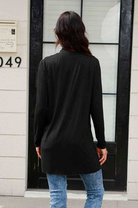 Thumbnail for Sustainable Full Size Open Front Long Sleeve Cardigan with Pockets - Opulence & Essence