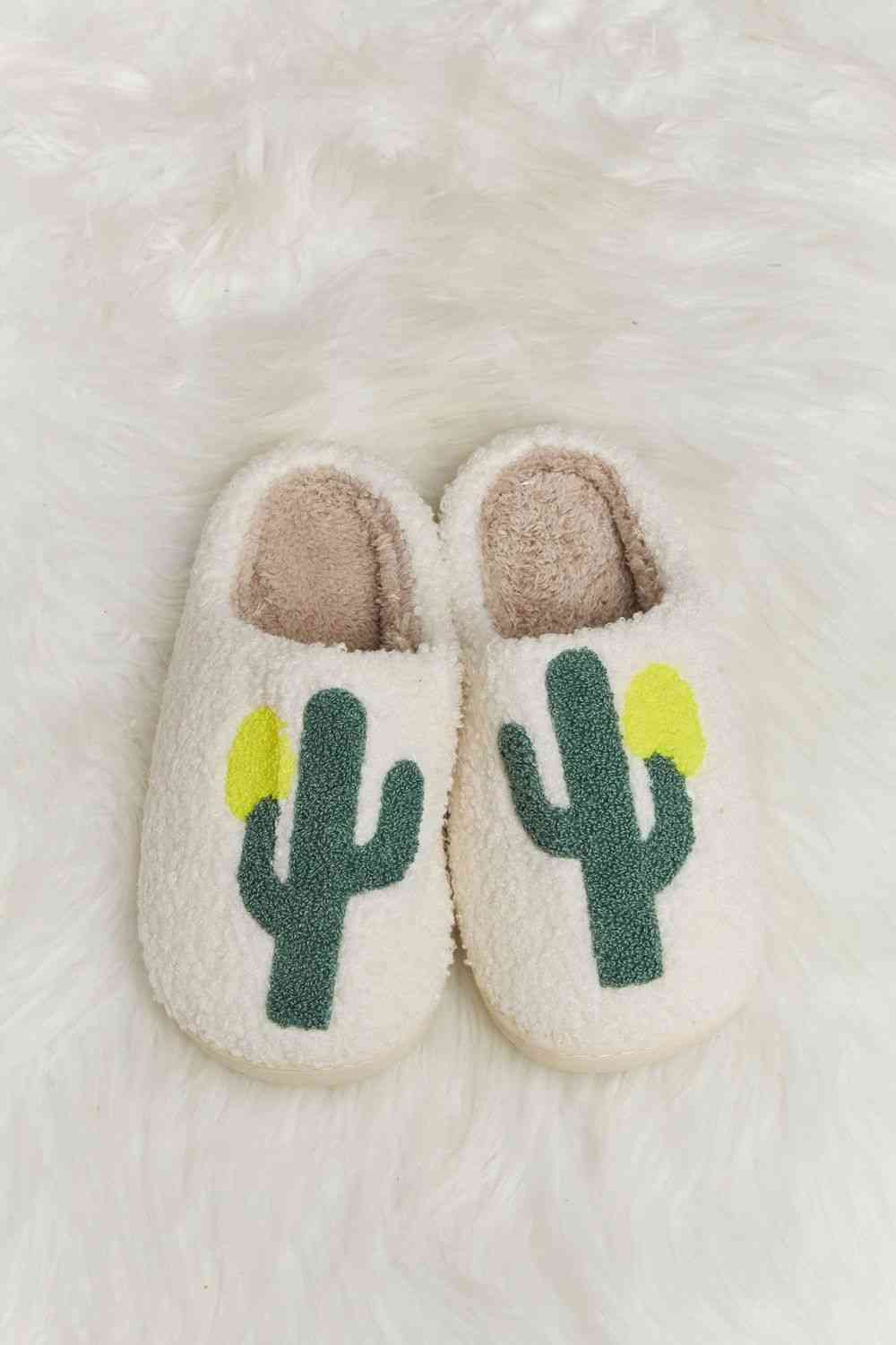 Melody Cactus Plush Slide Slippers - Opulence & Essence