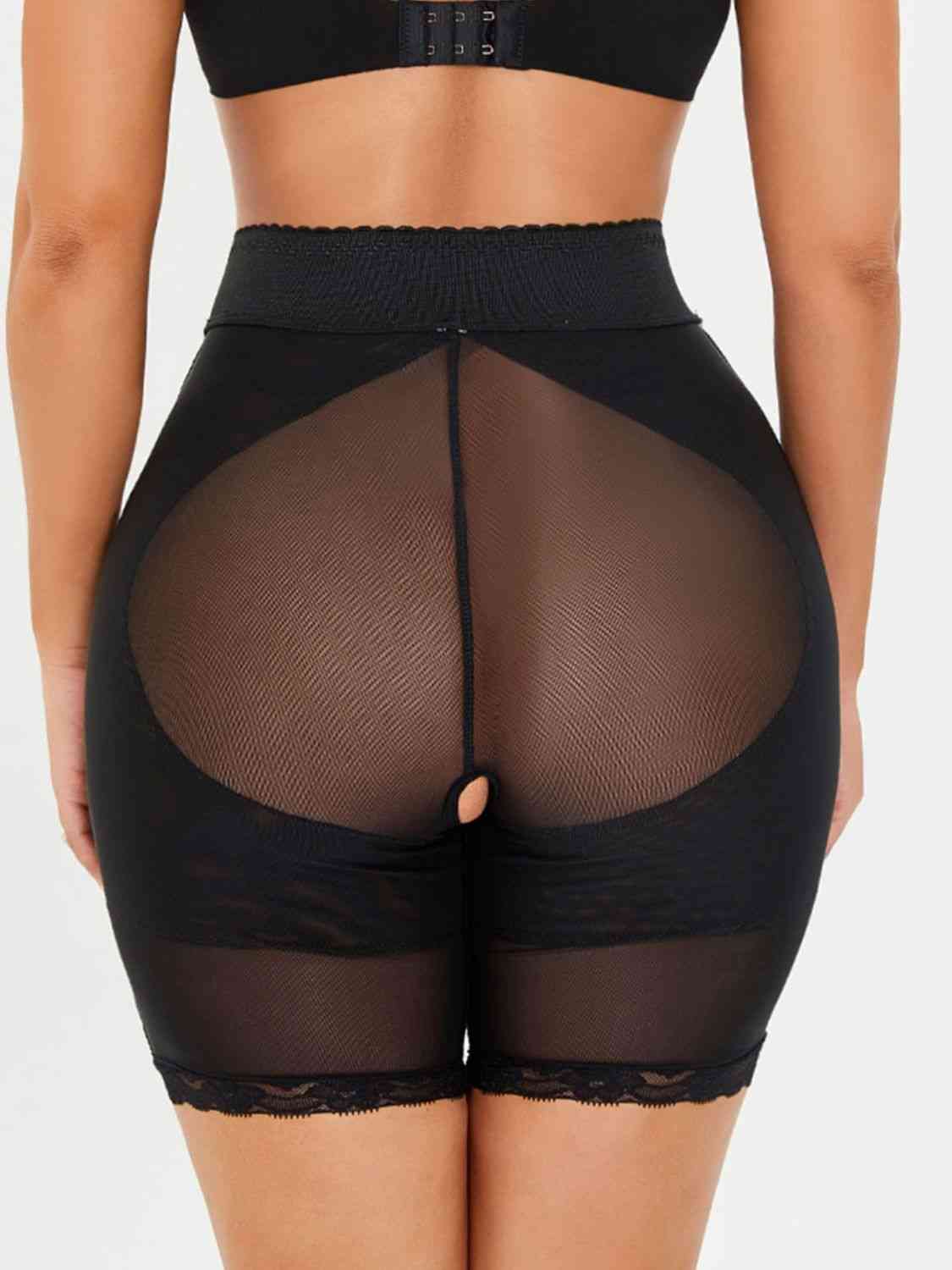 Full Size High-Waisted Lace Trim Shaping Shorts - Opulence & Essence