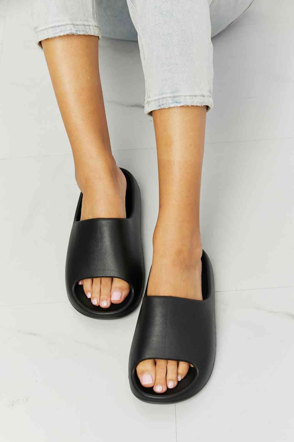NOOK JOI In My Comfort Zone Slides in Black - Opulence & Essence
