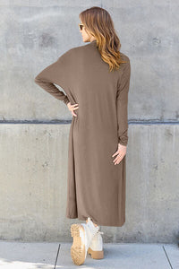 Thumbnail for Sustainable Full Size Open Front Long Sleeve Cover Up - Opulence & Essence