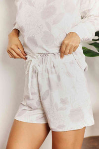 Thumbnail for Double Take Floral Long Sleeve Top and Shorts Loungewear Set - Opulence & Essence