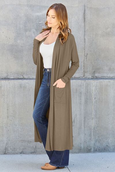 Sustainable Full Size Open Front Long Sleeve Cover Up - Opulence & Essence