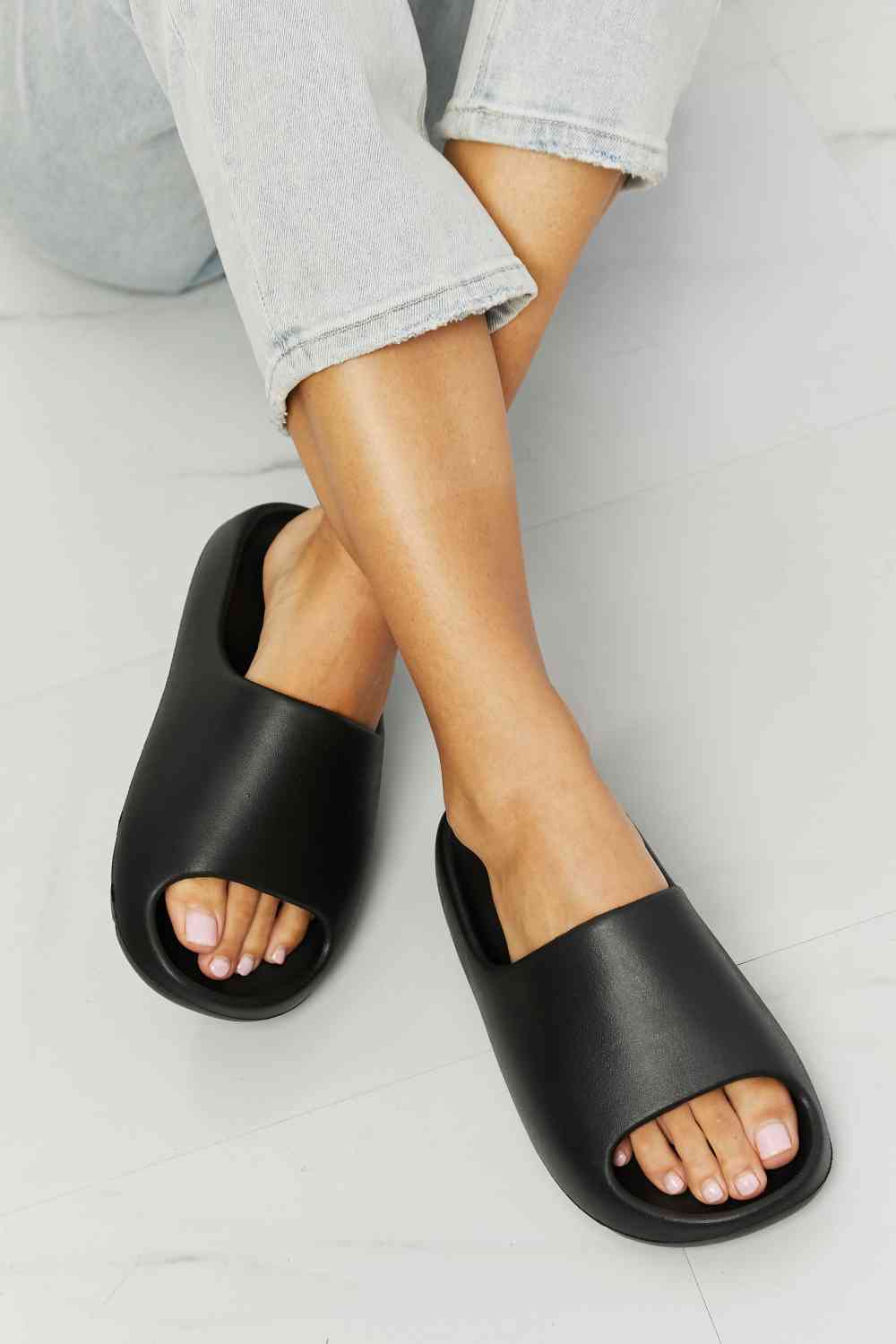 NOOK JOI In My Comfort Zone Slides in Black - Opulence & Essence