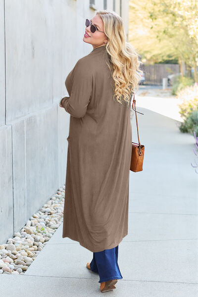 Sustainable Full Size Open Front Long Sleeve Cover Up - Opulence & Essence